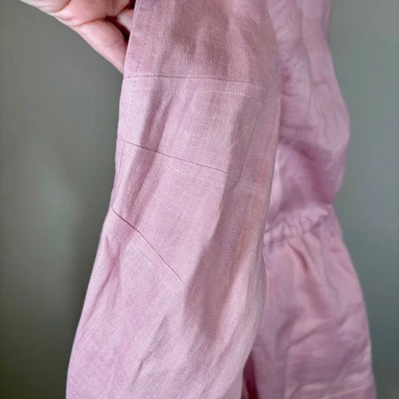 Neiman Marcus Light Pink Linen Utility Jacket Size Medium - Picture 7 of 10